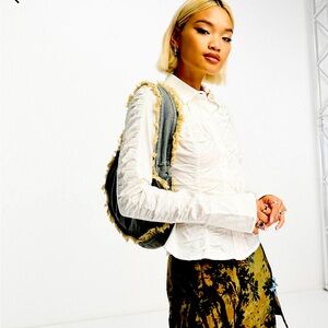 Reclaimed Vintage grunge seam detail shirt in white